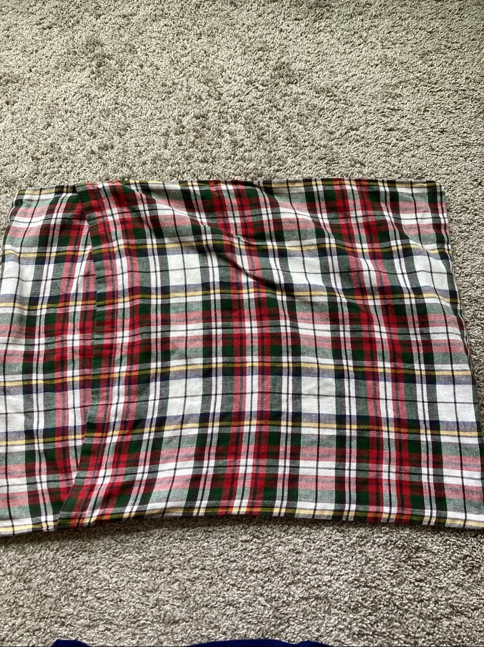 2 Pottery Barn Denver plaid pillow cases covers shams standard cotton linen